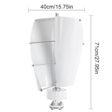 HYZHANHONG 3000W Vertical Wind Turbine Generator Kit - 12V24V48V 2-Blade Solar Wind Power System with Controller for Home, Boat, Marine, Garden (White),12v