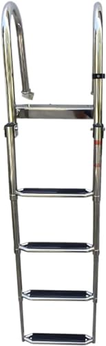 SAeWare Pontoon Marine Ladder Rear Entry Pontoon Telescopic Folding Swimming Pool Ladder Stainless Steel Pontoon Marine Inboard Ladders