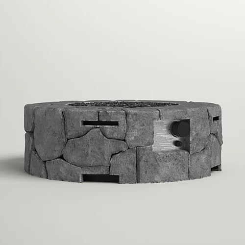 Living Source International 9'' H x 28'' W Fiber Reinforced Concrete Outdoor Fire Pit(Stone Gray)
