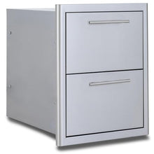Blaze 16-Inch Stainless Steel Double Access Drawer with Soft Close Glides, Heavy Duty 304 Construction, and Professional Vertical Storage for Outdoor Kitchens - BLZ-DRW2-R-LT