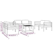 7 Piece Patio Lounge Set with Cushions Aluminum Anthracite Outdoor Modular