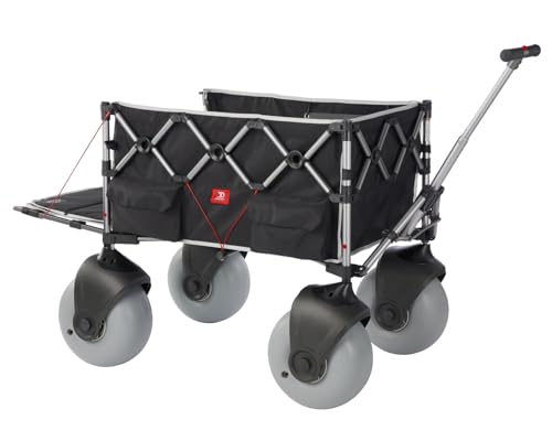 Dynacraft XL Wagon Beach Bundle, Collapsible Wagon With XL Wheels, Foldable Wagon for Camping, Rolling Cart for Beach, Wagons Carts Foldable with 200lb Weight Capacity, Folding Wagon Carts with Wheels
