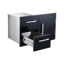 WHISTLER Stainless Steel Single Access Door & Double Drawer Combo with Handles for Outdoor Kitchen BBQ Island,33×22×22 Inches,Black