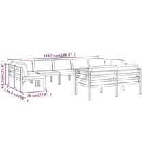 RJPLMFV 9 Piece Patio Lounge Set with Cushions Aluminum Anthracite