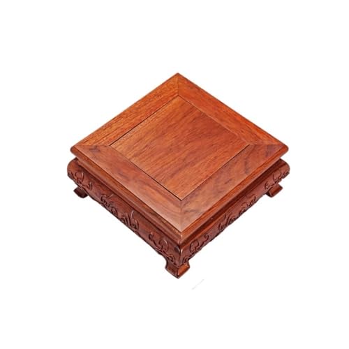 QUANGJN Pcs Plants Saucers Square Handicraft Ornament Base Solid Wood Purple Clay Pot Vase Flower Potted Buddha Statue Ornament Bracket Plant Pot Saucers,