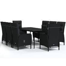 DYRJDJWIDHW Outdoor Sets for Patio,Porch Furniture,Balcony Furniture Sets for Apartments,9 Piece Patio Dining Set with Cushions BlackSuitable for Patio, Garden, Gazebo Low