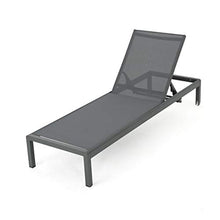 Christopher Knight Home Coral Bay Outdoor Aluminum Chaise Lounge Set, 4-Pcs, Grey/Dark Grey