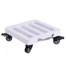 SDVantage Movable Flower Pot Stand Square Flower Pot Mover Planter Pallet Dolly with Wheels,Iron Wrought Rolling Plant Stand Heavy-Duty Plant Dolly Roller Base,White-40Cm