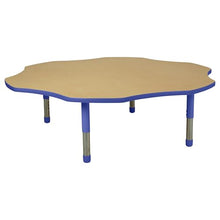 Factory Direct Partners Flower Toddler Activity Table 60in Adjustable Maple/Blue