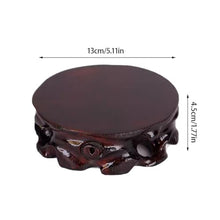 YYBOES Plant Pedestal Stand Strange Stone Base Solid Wood Can be Dug Into The Flower Pot Ornament Base Jade Stone Round Raised Tray Pedestal Stands for Display