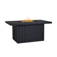 Real Flame Calvin 52in Rectangle Propane Fire Pit Table, 50,000 BTU, Hidden Tank Storage, Aluminum, Push-Button Ignition, Lava Rock, Storage Cover, Stainless Steel Burner with Lid - Black Coral