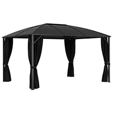 Outdoor Canopy Tent Party Tent Gazebo with Curtains 157.5"x118.1"x104.3" Anthracite
