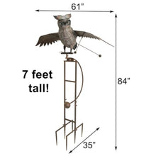Esschert Staked Metal Giant Flying Owl Rocker, 84" H