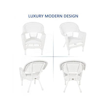 Jeco Wicker Patio Chairs - Set of 2 Outdoor Resin Wicker Chairs White