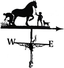 Weathervane Metal for roof Garden Yard Weathervane Weather Vane Wind Direction Yard Scene Stake Ornament Home Windmill Wind Direction ()