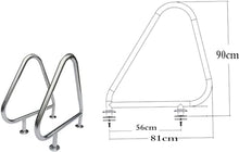BSNANCA Swimming Pool handrails, 304 Stainless Steel Swimming Pool Handles, spa handrails, Slope buffers, no Embedded, 2PCS / Silver / 81×56×90cm