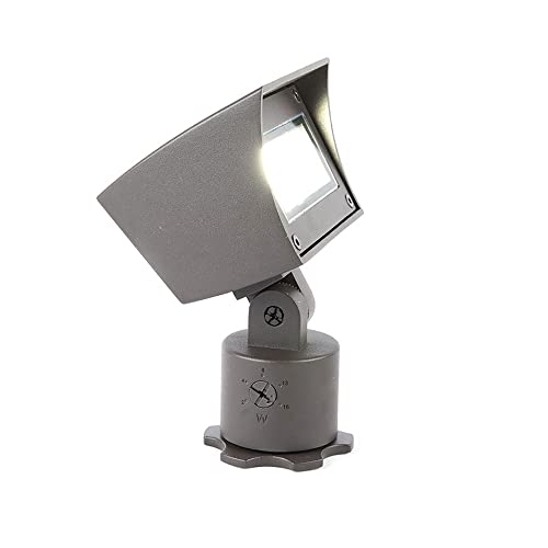 WAC Landscape Lighting, Wall Wash Light LED 12V with Integral Brightness Control 2700K Warm Built-in LED in Solid Brass Coated with Bronze