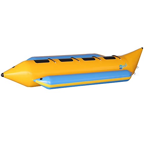 SereneLife Inflatable Floating Banana Boat Towable Tube Yellow