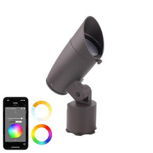 WAC Lighting LED 12V Colorscaping Smart App Controllable Landscape Lighting with RGBWW Color Changing and Tunable White Accent 15W Spot Light with Adjustable Beam Angle in Bronze
