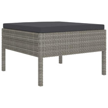 HGPOTUY 9 Piece Patio Lounge Set with Cushions Poly Rattan Gray