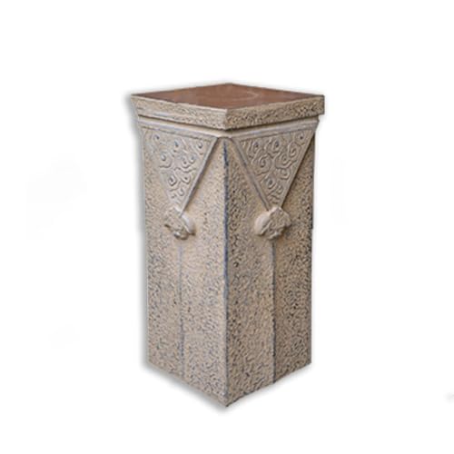 ARCVOX Xiangyun Decorative Column Stand, Garden Plant Pedestal, Asian Home Decor Antique Stone Look, Traditional Pillar Sculpture Display(Size M)