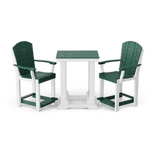 Wildridge Heritage 3-Piece Patio Counter Set, Turf Green and White - Outdoor Weather Resistant Recycled Plastic Furniture for Patio