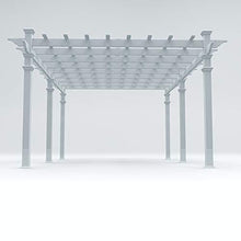 Vita 12x16 Foot White Vinyl Barcelona Flat Top Pergola