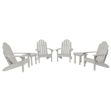 highwood Classic Westport Adirondack 6pc Set, Includes 4 Adirondack Chairs and 2 with Side Tables, Harbor Gray
