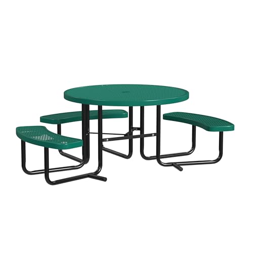 Leisure Craft 46" ADA Round Metal Picnic Table, Made in USA