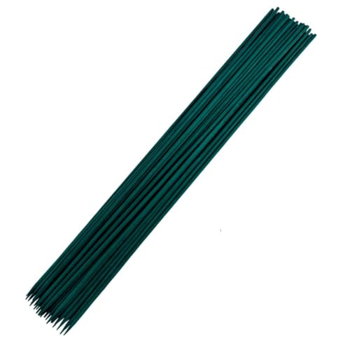 Green Dyed Bamboo Plant Stakes with Garden-Matching Finish for Potted Plants, Floral Support Sticks with Solid Rod Construction and Pointed Tip for Soil Insertion (8inch 5000pcs-1)