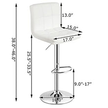 HASMI Bar Stools Set of 4 Adjustable Bar Stools PU Leather Swivel Kitchen Counter Pub Chair Modern Barstools Bar Chairs (Color : Gold)