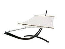Petra Leisure 15 Ft. Indoor/Outdoor Heavy Duty Black Steel Arc Hammock Stand w/Premium Quilted Hammock Bed. (Beige)