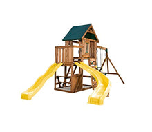 Swing-N-Slide Castlebrook Swing Set with Slides & Climbing Wall Wood