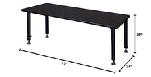 Regency Kitt Height Adjustable Classroom Table 72" x 24" Darkest Brown