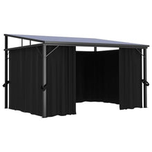 HKTMGDNG 13.3'x9.6' Gazebo with Curtains, Anthracite Patio Canopy