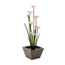 XBrand 39" Tall Multicolored Metal Sculptural Flower Multi-Tier Freestanding Outdoor Water Fountain with LED Lights