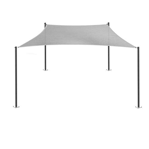 E&K Sunrise 18' x 35' Rectangle Sun Shade Sail Canopy Light Gray