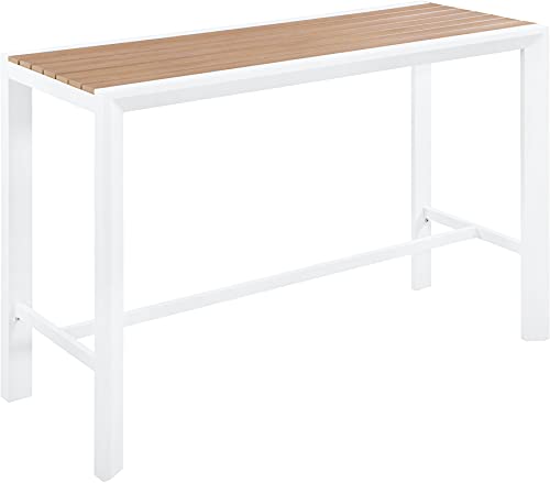 Meridian Furniture 378-T Nizuc Collection Modern | Contemporary Outdoor Patio Bar Table with Durable Aluminum Frame
