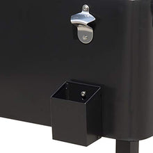 Kaimei 80 Quart Rolling Cooler Cart on Wheels, Outdoor Stand Up Ice Chest with Bottle Opener, Drain Plug, Black