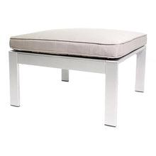 Pemberly Row Aluminum Patio Ottoman, 25 x 25 x 16 Inches, Rust-Proof Gray Taupe Finish, Modern Durable Design, Outdoor Footrest for Patio or Garden Use