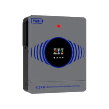 Y&H 6.2KW Hybrid Solar Inverter DC48V to AC220V, Built-in 120A MPPT Controller,8000W 27A PV Input, Battery-Free Operatio, Dual AC Output, for 48V Lead/Li Battery,On/Off Grid Home Energy Storage System