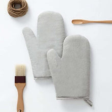 AFPSDLFJDLS Heat Resistant Glove Cotton Linen Kitchen Cooking Microwave Gloves Baking BBQ Potholders Oven Mitts