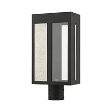 Livex Lafayette 1 Light Outdoor Post Top Lantern Satin Brass with Hammered Polished Brass Panels