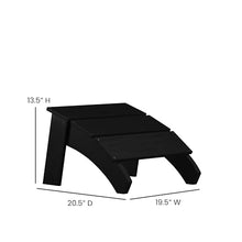 Flash Furniture Set of 2 Sawyer Adirondack Chairs with Footrests Black