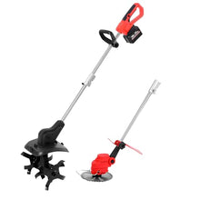Cordless Tiller Cultivator, Tiller & Lawn Mower 2 in 1, 21V Battery Powered Cordless Tiller, with 2×4/6Ah Battery, Portable Rotary Tiller, for Lawn, Farm, Gardening,2×6AH