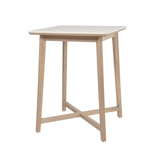 Darling 34" Square Outdoor Pub Table in Superstone & Eucalyptus