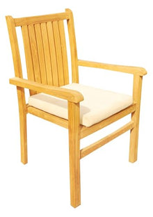 TeakStation 8 Seater Grade-A Teak Wood 9 Pc Dining Set: 83" Rectangle Table and 8 Cahyo Stacking Arm Chairs #31CH1808