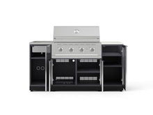 NewAge Products Classic Series 5PC Aluminum Slate Gray Modular Outdoor Kitchen Grill Island with 36" Performance Grill NG - 24"D x 68"W x 57.15"H