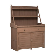 Seeheool Outdoor Table with Solid Wood, Storage Shelf for Patio Backyard Garden Pool Porch Lawn Brown