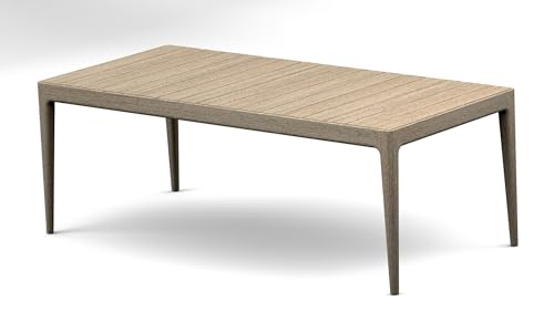 Grade-A Teak Wood Dining 84" Amilo Rectangle Weathered Teak Table #2531